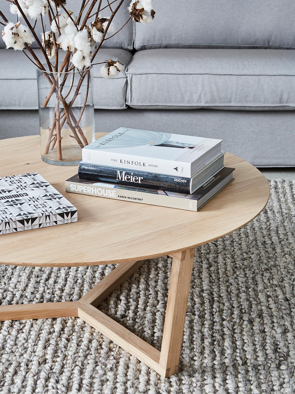 stylish books and table